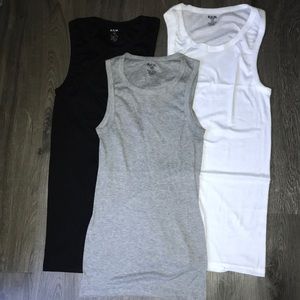 B.U.M. Equipment (XL)3 Tank Tops; Black, Gray, And White